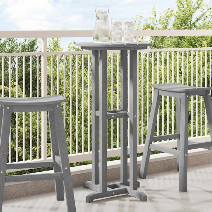vidaXL Masă de bar Gri deschis 55 x 55 x 107 cm HDPE 42006609