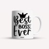 Cana alba personalizata Best boss ever, INOVATIX&reg;. 330ml, Oem