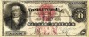 10 dolari 1878 Reproducere Bancnota USD , Dimensiune reala 1:1