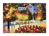 Cumpara ieftin Tablou pictat manua, Peisaj citadin, o seara minunata, 70x50cml ulei pe panza, Spectaculos