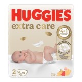 Scutece Elite Extra Care Marimea 2 pentru 4 - 6kg, 24 bucati, Huggies