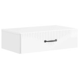 vidaXL Masă laterală montată pe perete Alb foarte lucios 898999