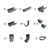Set Complet Jgheaburi 10m Grafit, Sistem Drenaj Acoperiș