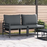 vidaXL Mobilier pentru Exterior cu pernă cu pernă 2 pcs Antracit Oțel