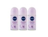 Set 3 x Deodorant Roll-On Nivea Woman 50ml, Double Effect, Anti-urme albe, revirgorant, prospetime de durata, protectie 48h