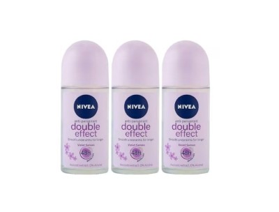 Set 3 x Deodorant Roll-On Nivea Woman 50ml, Double Effect, Anti-urme albe, revirgorant, prospetime de durata, protectie 48h foto