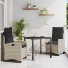 VidaXL Set de masă pentru grădină 3 pcs Gri deschis poliratan 3380407