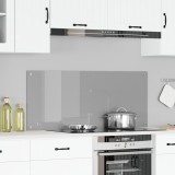 vidaXL Backsplash de Bucătărie Gri Deschis 120x50x0,6 cm din Sticlă Temperată