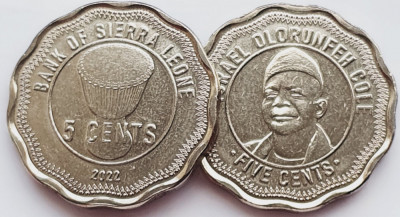 1658 Sierra Leone 5 cents 2022 Israel Olorunfeh Cole (Dr. Oloh) UNC foto