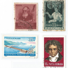 România, LP 322/1952, LP 409/1956, LP 735/1970, 748/1970; 4 serii oblit.
