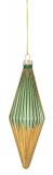 Set 12 globuri sticla aurie verde 5x14.8 cm