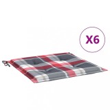 Cumpara ieftin Perne de scaun model carouri, 6 buc., 40x40x3 cm, textil Oxford