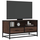 Cumpara ieftin Dulap TV, stejar maro, 80x34,5x40 cm, lemn prelucrat și metal