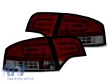 Set de stopuri LED de tuning potrivit pentru Audi A4 B7 sedan 11.2004-03.2008 rosu/fumat, stanga si dreapta Performance AutoTuning