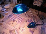 Lampa de birou extensibila de culoare albastra, aproape noua (nu a fost folosita)