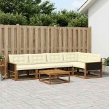 vidaXL Set de canapele de exterior cu pernă 6 pcs Natural și Crem 3381430