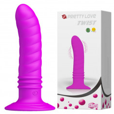 Vibrator Anal Twist, 10 Functii Vibratii, Silicon, Mov, 12.7 cm