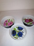 Set 3 bol ceramic ceramica pictata floral Sagaform Bjork-Forth Design Suedia bol de servire ceramica de colectie decorativa