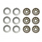 Set discuri frictiune 222x50x3.8mm Z=15, placa 240x130x3.8mm pentru JCB 3C, 3CX, 3D, 3DX, 4C, 4CN, 4CX OEM 458-20289 - 458-20353