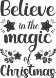 Cumpara ieftin Sticker decorativ, Believe in the magic of Christmas , Negru, 80 cm, 4888ST, Oem