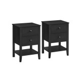 Cumpara ieftin Set 2 noptiere Vasagle Negru 40x35x60 cm