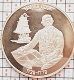 1507 Liberia 5 Dollars 1999 James Cook km 572 proof argint