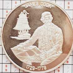 1507 Liberia 5 Dollars 1999 James Cook km 572 proof argint