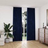 Gossi draperii opace 2 buc. albastru inchis 140x245cm catifea carlige