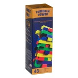 Joc de Societate Turn Tumblin Tower cu Cuburi Colorate, 48 de Piese, CMCLASS