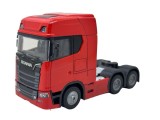 Macheta Scania T770S 1:32 rosie replica metal lumini si sunete, usi deschise