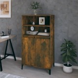 vidaXL Dulap &icirc;nalt, stejar fumuriu, 60x36x110 cm, lemn prelucrat
