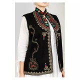 Cumpara ieftin Vesta Traditionala Neagra cu Broderie Florala Multicolora, de Dama - VT06
