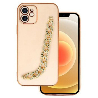 Husa Cover Fashion Shiny Chain Diamond pentru iPhone 14 Plus Roz foto