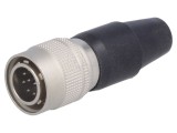 Conector circular HR10 push-pull mufă 2A argintat pentru lipire