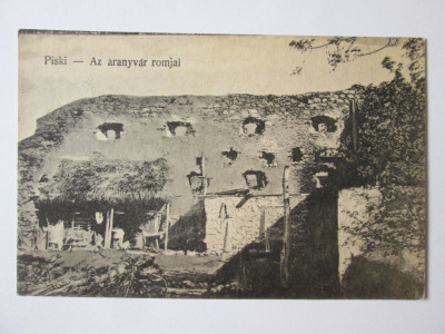 Carte poștala Simeria/Hunedoara-Ruinele cetății Arany,necirculată cca.1917 foto