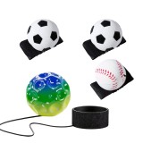Cumpara ieftin Pachet 4 mingi pentru aruncare si prindere, 2 model fotbal alb-negru, baseball alb-rosu si Space Moon Ball verde multicolor, 66 mm