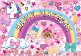 Banner &quot;Happy Birthday&quot; Aosto, vinil, multicolor, 150 x 100 cm