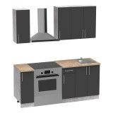 Cumpara ieftin Set mobila bucatarie 4 buc Festa II Pako World Antracit 120x60x85 cm