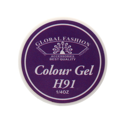 Gel color unghii, vopsea de arta, seria Noble Purple, Global Fashion, 5gr, H91 foto