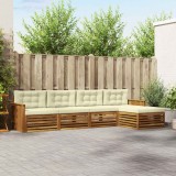 vidaXL Set de canapele de exterior cu pernă 5 pcs Natural și Crem 3373295