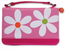 Microfiber Daisy Pink Zipper Pocket Med foto