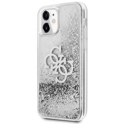 Husa Plastic - TPU Guess Big 4G Liquid Glitter Silver pentru Apple iPhone 11, Argintie Transparenta GUHCN61LG4GSI foto