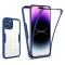 Husa iPhone 14 Pro Max 360 grade silicon TPU transparenta Albastru