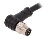 Conector M8 5 pini 1,5A 30V IP67 unghi 1m cablu PVC BULGIN