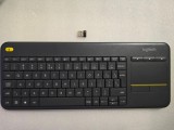 Tastatura Wireless Logitech Touch K400 Plus, USB, Layout US INT, negru