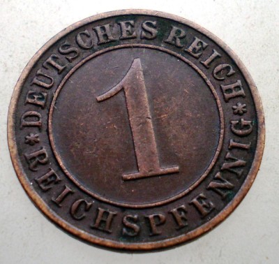 B.239 GERMANIA WEIMAR 1 REICHSPFENNIG 1935 D foto