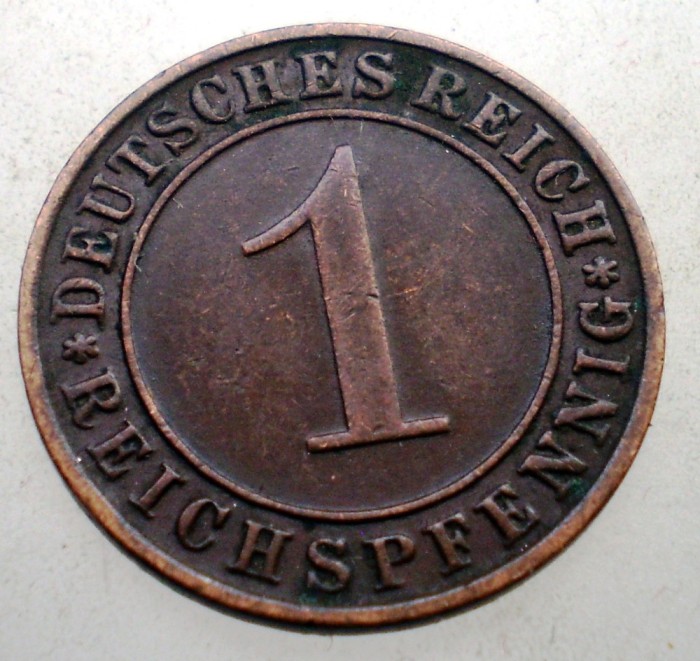 B.239 GERMANIA WEIMAR 1 REICHSPFENNIG 1935 D