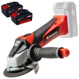 Einhell TE-AG 18/115 Li PXC + Twinpack - Polizor unghiular 115 mm + Set 2 acumulatori Li-Ion 18 V 4 Ah