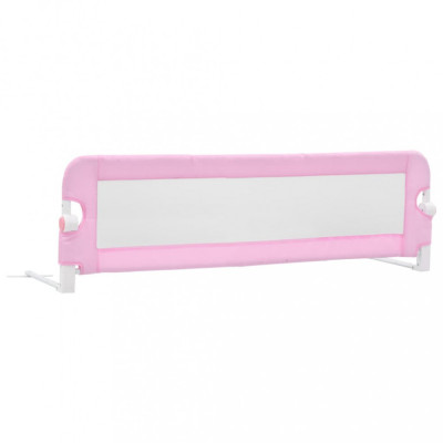 Balustradă de protecție pat copii, roz, 120x42 cm, poliester foto