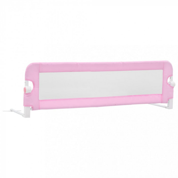 Balustradă de protecție pat copii, roz, 120x42 cm, poliester